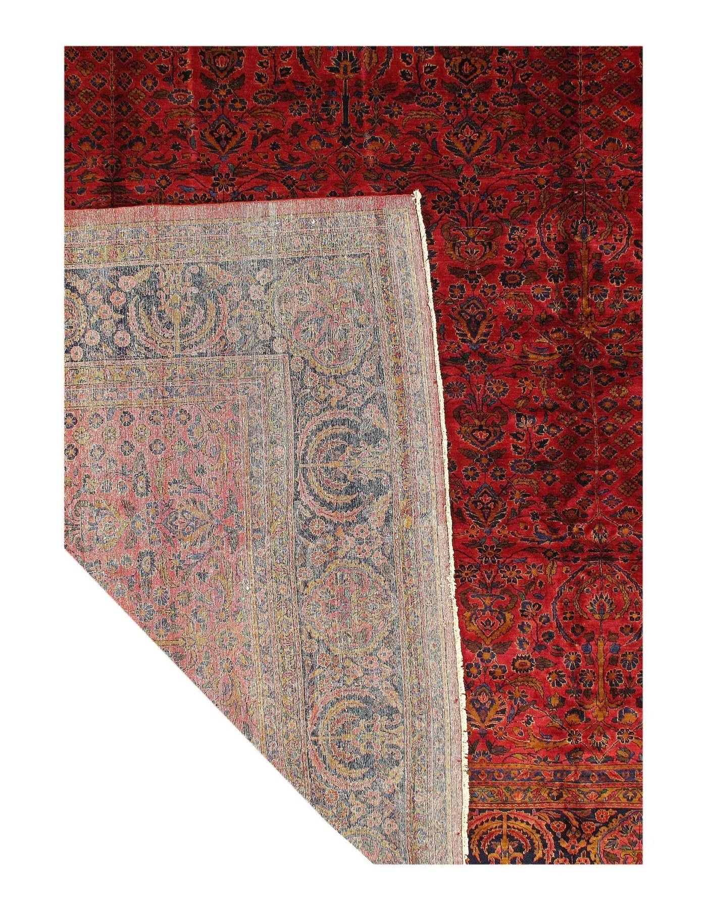 Canvello Red Antique Silkroad Kashan Rug - 12'11 X 17'8'' - Canvello