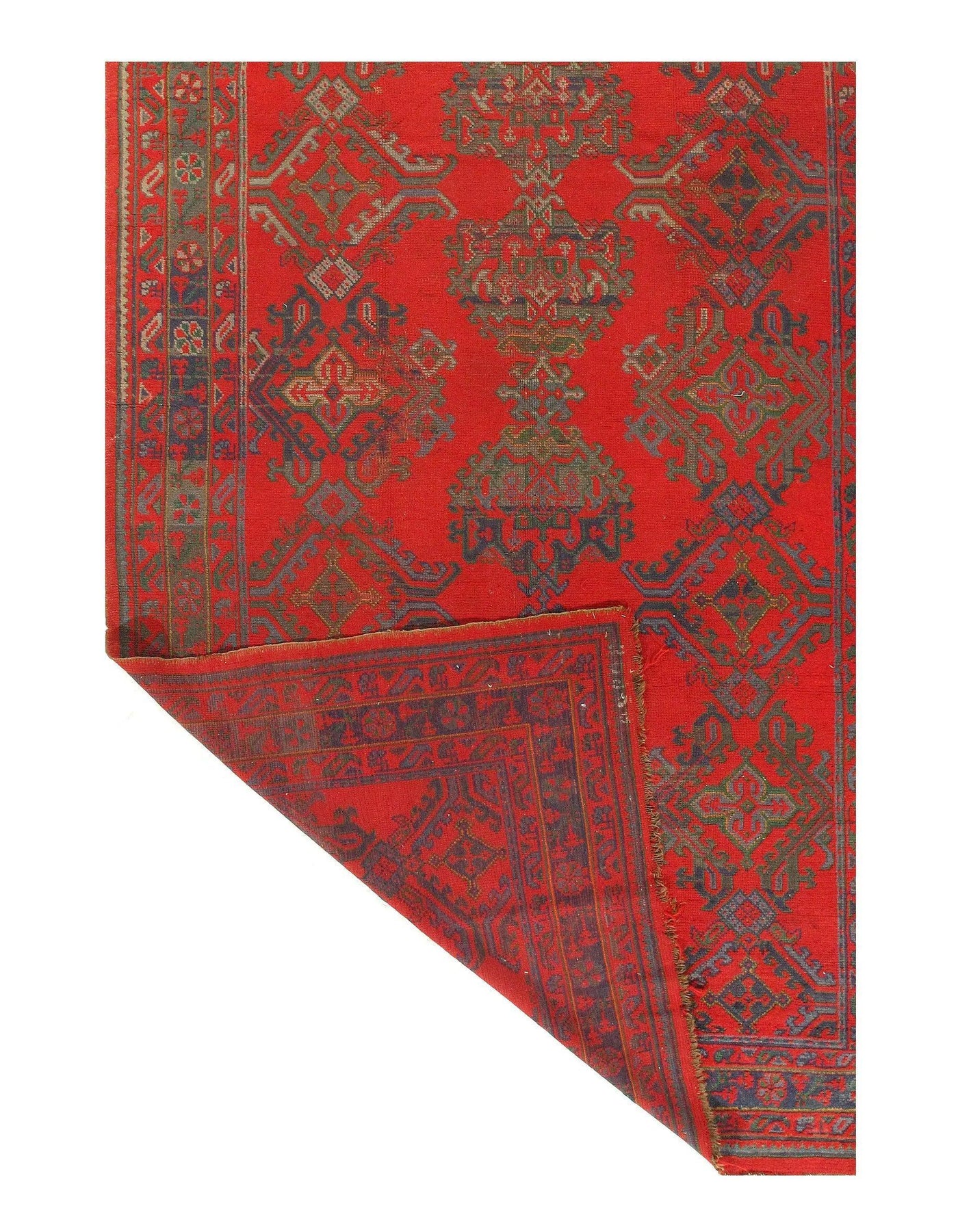 Red Antique Turkish Oushak rug - 7'3'' X 17'8''