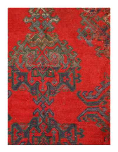 Red Antique Turkish Oushak rug - 7'3'' X 17'8''