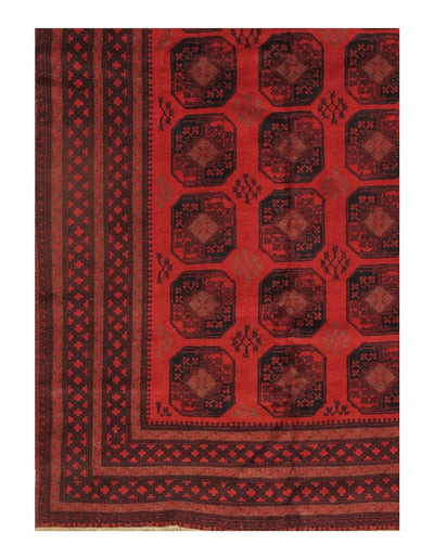 Canvello Red Antique Yamoud wool Rug - 6'6" X 9' - Canvello