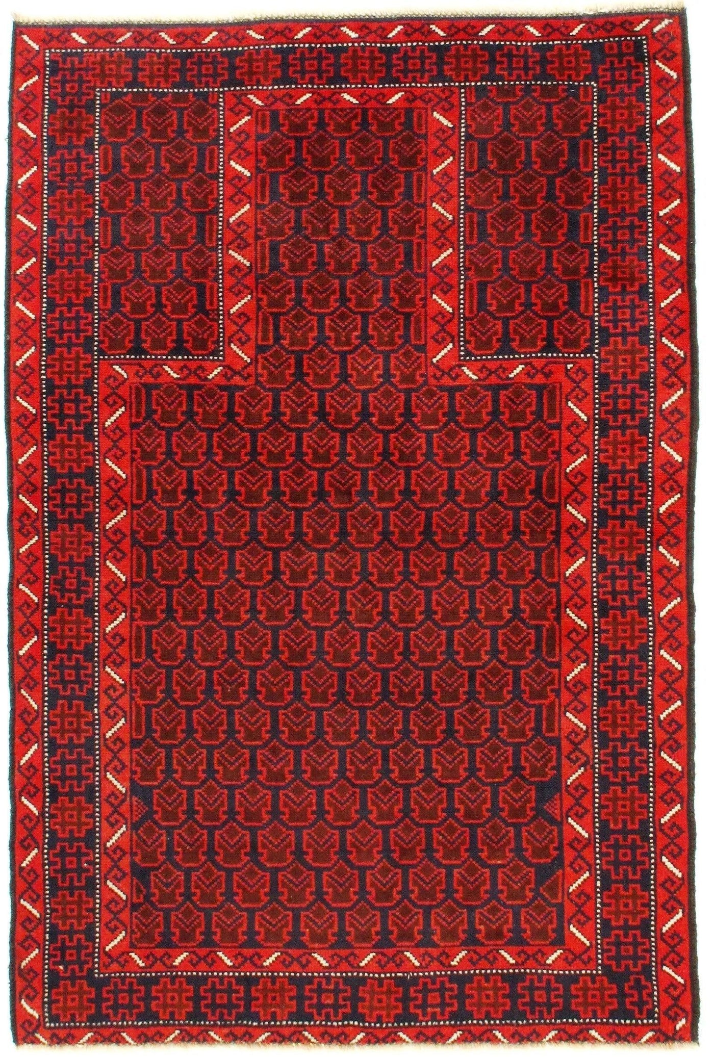 Red Balouchi Prayer Rug - 3' x 5'