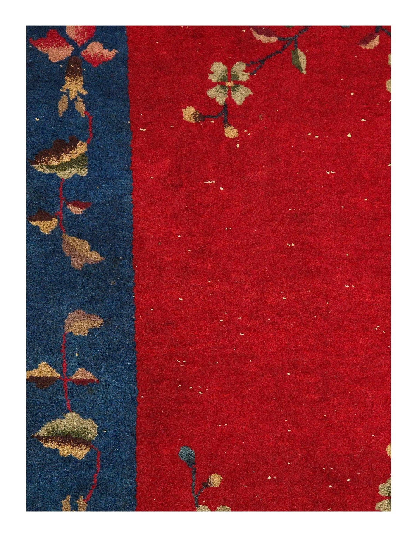 Canvello Red color Fine Antique Chinese Art Deco Rug- 3' X 4'11''