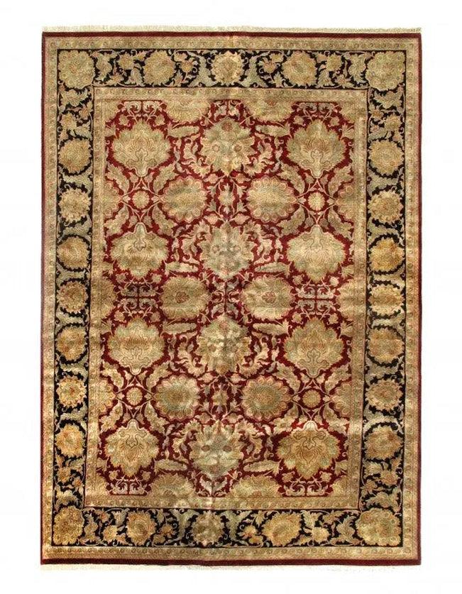 Canvello Red Color Fine Hand Knotted Agra 12'4'' X 18' - Canvello