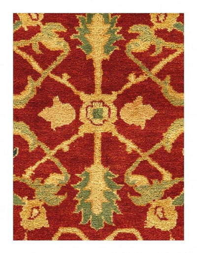 Red color Fine Hand Knotted Agra 4' X 5'8''