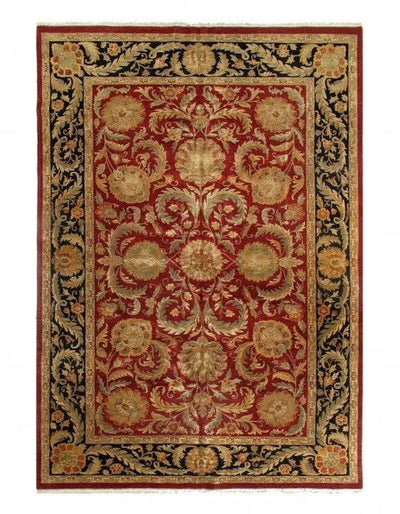 Canvello Red Color Fine Hand Knotted Agra Rug - 12' X 17'11'' - Canvello