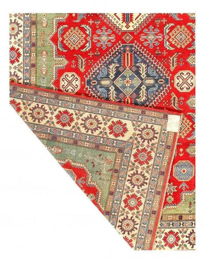 Canvello Red Color Fine Hand Knotted Kazak 10' X 13'2'' - Canvello