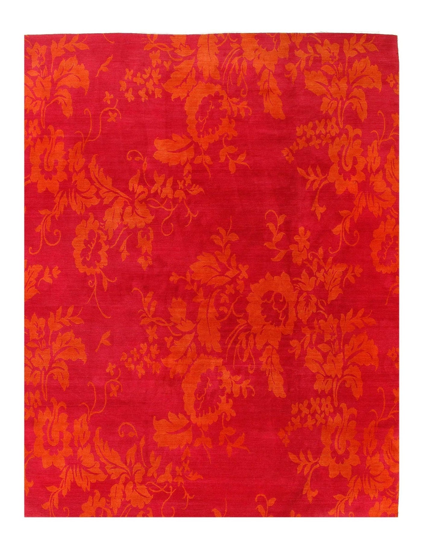 Canvello Red color Fine Hand Knotted Modern Rug 9'1'' X 11'7'' - Canvello