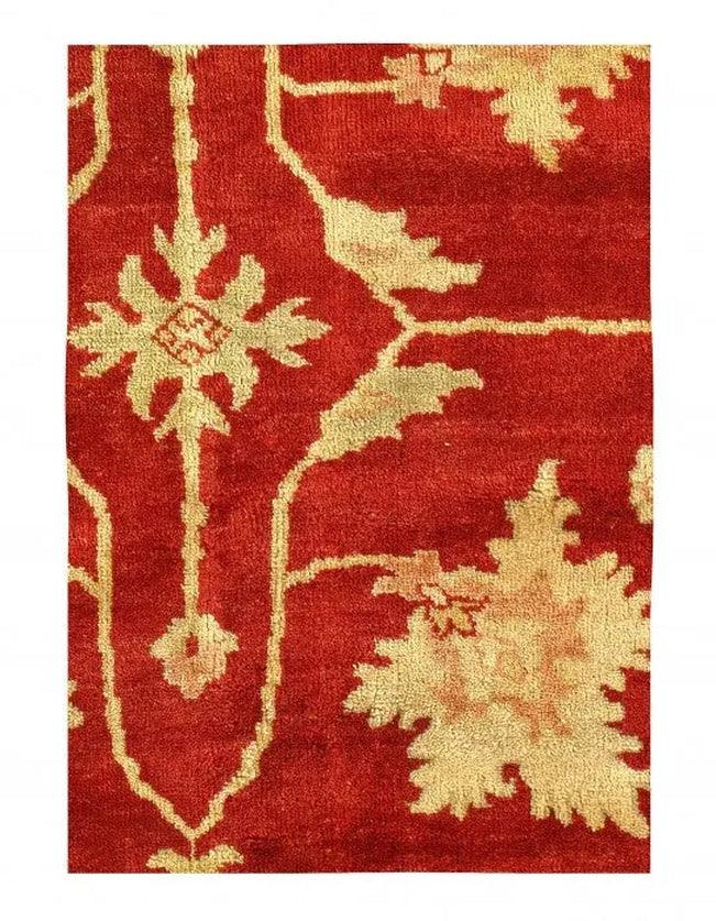 Canvello Red Color Fine Hand Knotted Oushak Rug 11'11'' X 17'3'' - Canvello