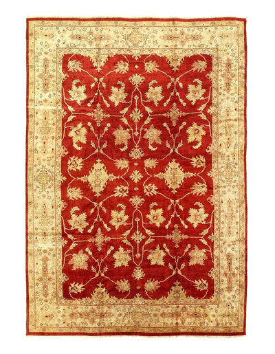 Canvello Red Color Fine Hand Knotted Oushak Rug 11'11'' X 17'3'' - Canvello