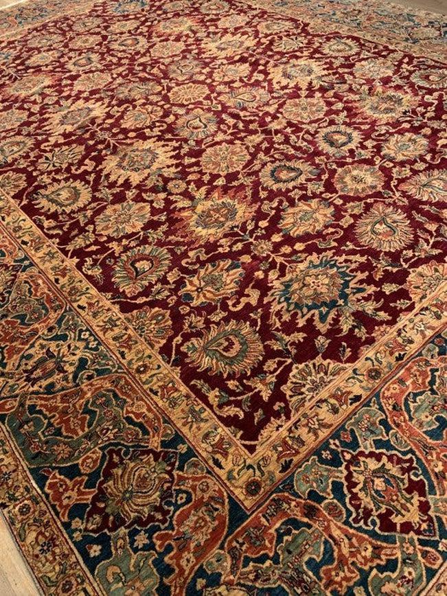 Red Fine Hand-Knotted Agra 12'3'' X 16'5''