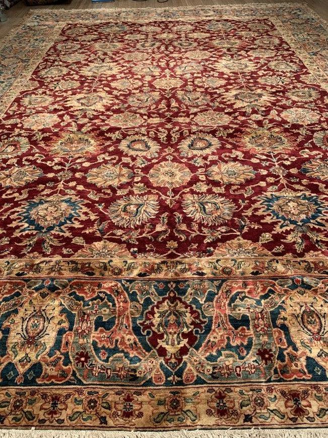 Red Fine Hand-Knotted Agra 12'3'' X 16'5''