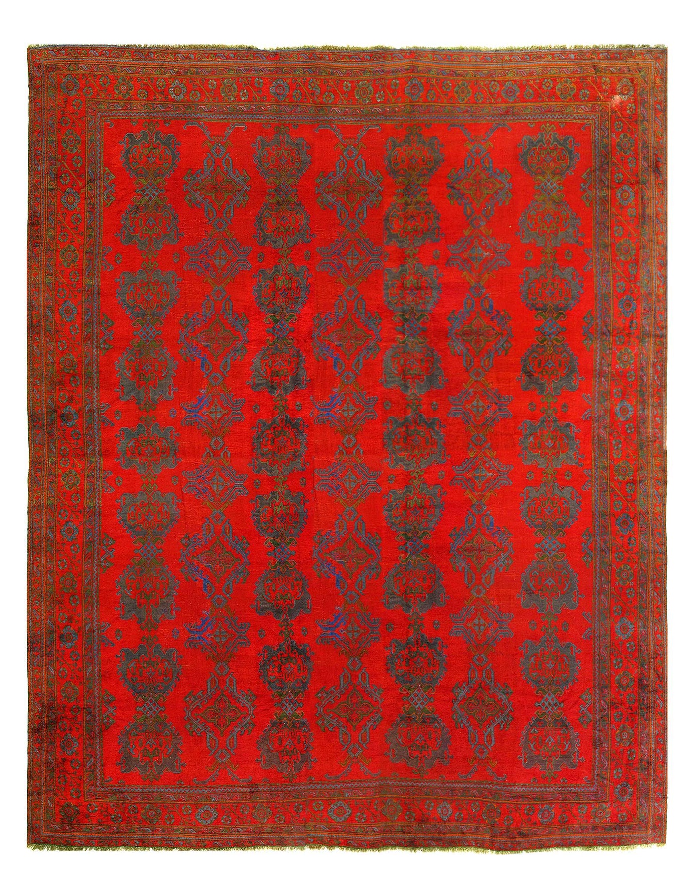 Red Fine Hand knotted Antique Oushak 16'4'' X 18'6''
