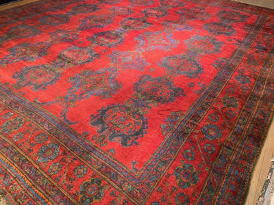 Canvello Red Fine Hand knotted Antique Oushak 16'4'' X 18'6'' - Canvello