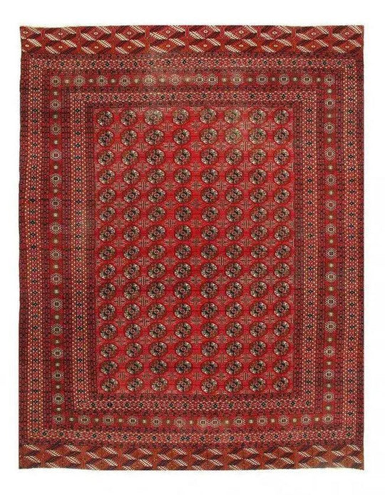 Alfombra roja fina anudada a mano Canvello Bokhra 9'1'' X 12'2''