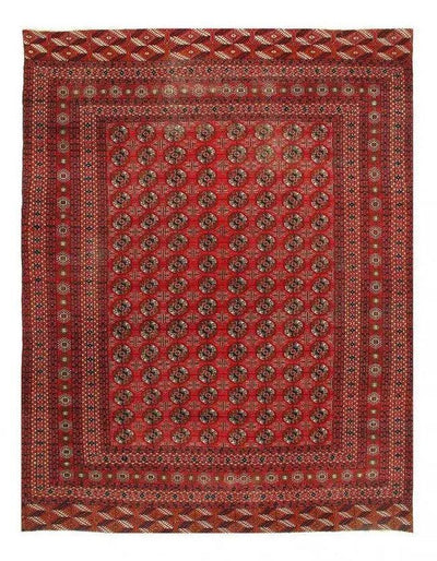 Canvello Red Fine Hand Knotted Bokhra Rug 9'1'' X 12'2'' - Canvello