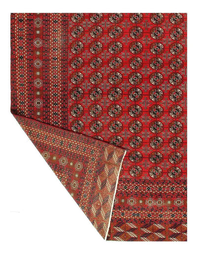 Canvello Red Fine Hand Knotted Bokhra Rug 9'1'' X 12'2'' - Canvello