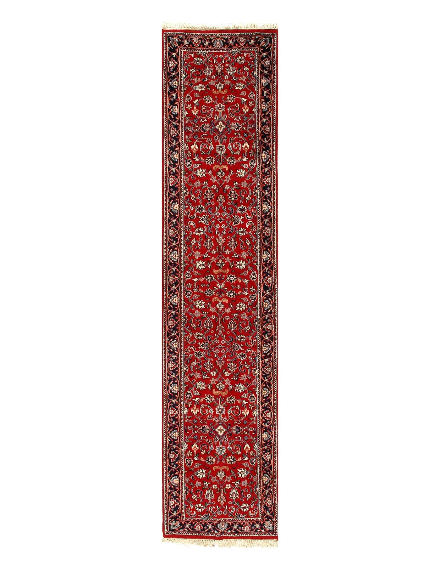 Red Fine Hand Knotted Kashan Runner 2'8'' X 11'3''