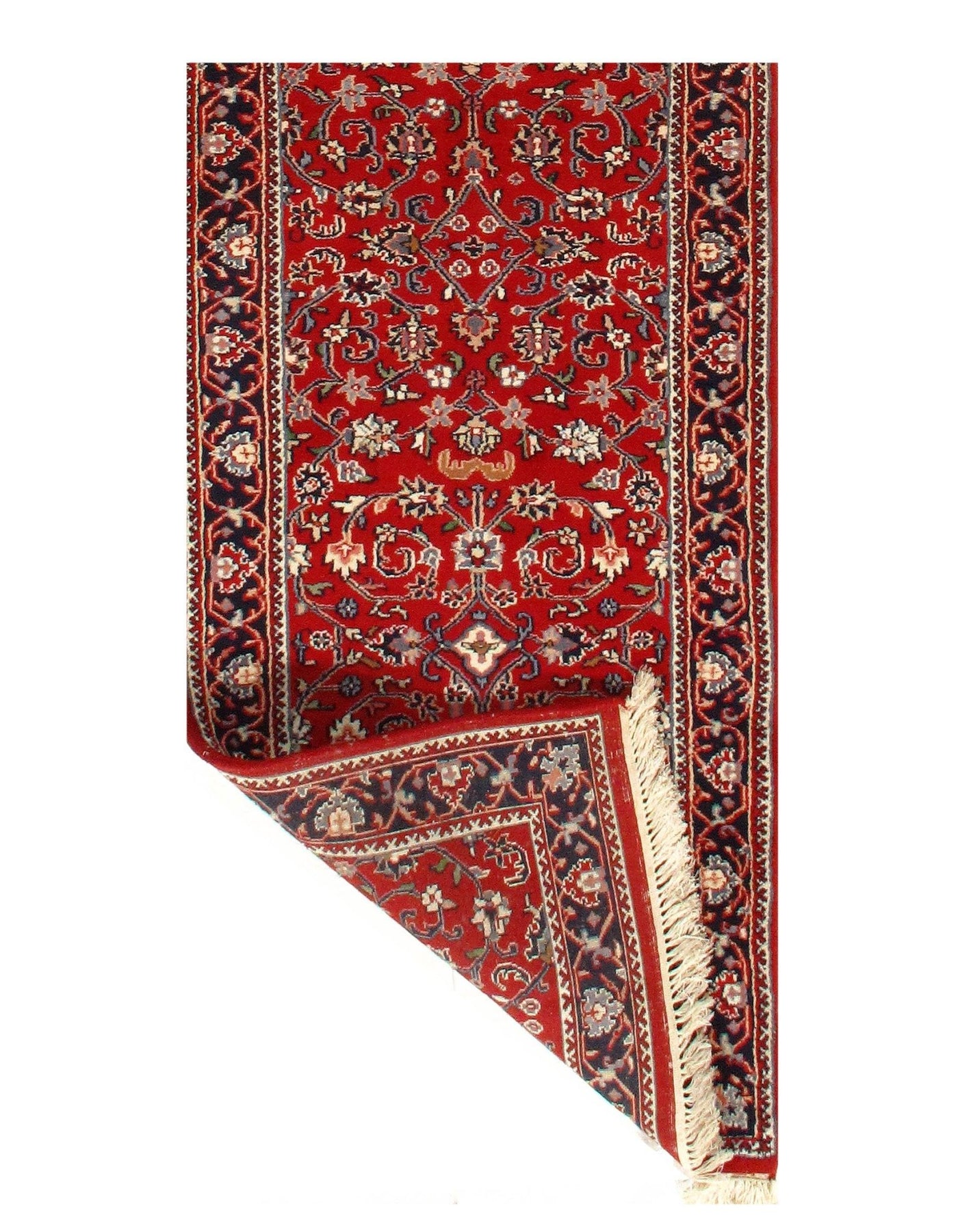 Canvello Red Fine Hand Knotted Kashan Runner 2'8'' X 11'3'' - Canvello