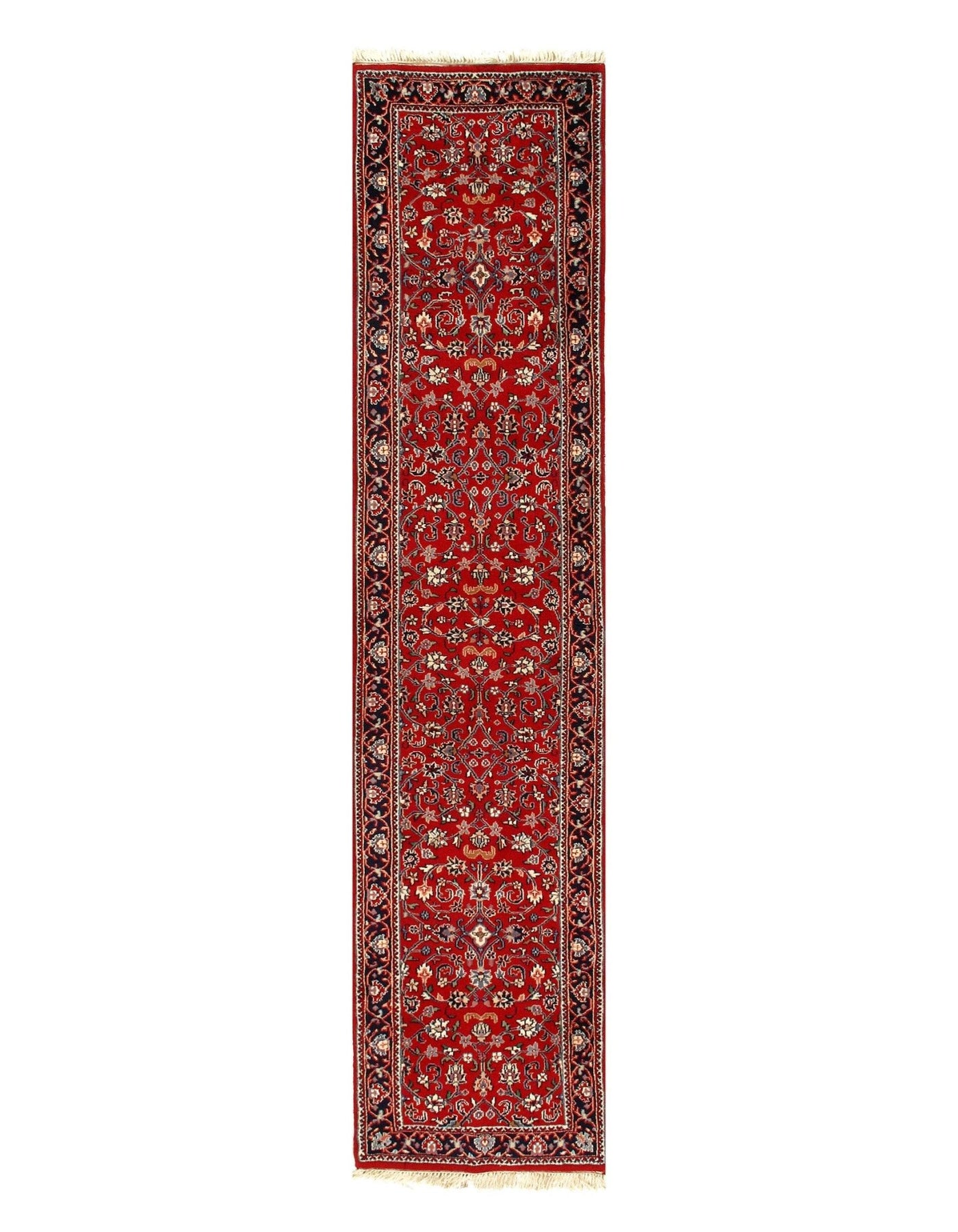 Canvello Red Fine Hand Knotted Kashan Runner 2'8'' X 11'3'' - Canvello