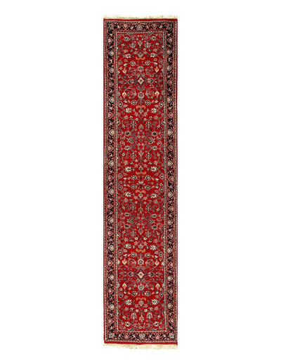 Canvello Red Fine Hand Knotted Kashan Runner 2'8'' X 11'3'' - Canvello