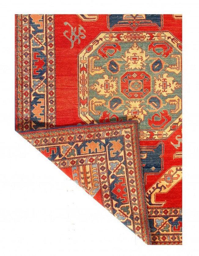 Canvello Red Fine Hand Knotted Kazak Rug 6'8'' x 9'6'' - Canvello