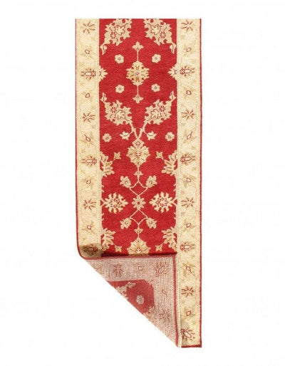 Canvello Red Fine Hand Knotted Oushak Runner 2'7'' X 11'7'' - Canvello