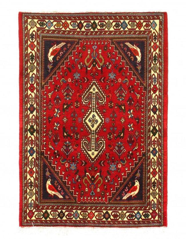 Canvello Red Fine Hand Knotted Silkroad Abadeh Rug - 3' X 5' - Canvello