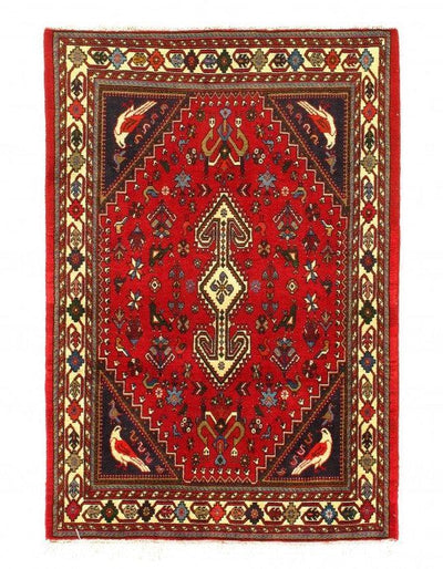 Canvello Red Fine Hand Knotted Silkroad Abadeh Rug - 3' X 5' - Canvello