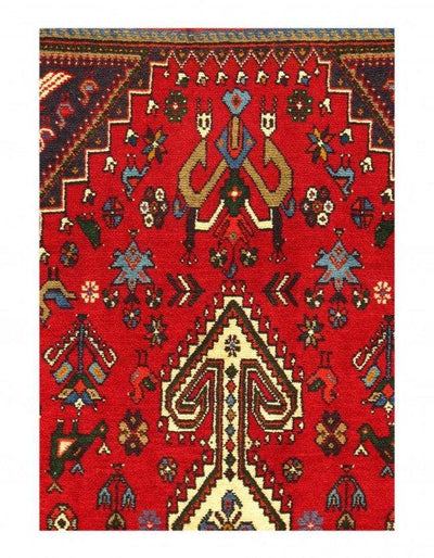 Canvello Red Fine Hand Knotted Silkroad Abadeh Rug - 3' X 5' - Canvello