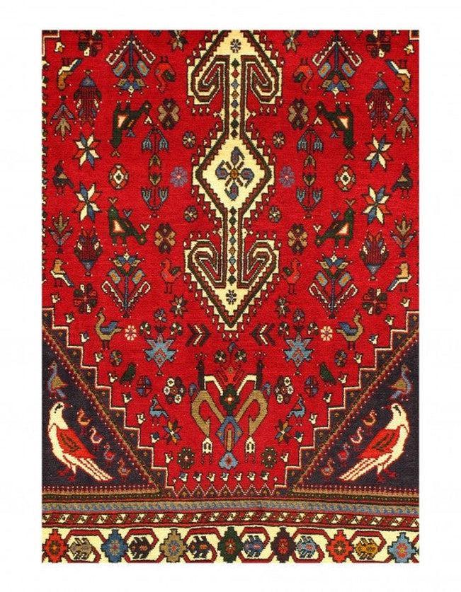 Canvello Red Fine Hand Knotted Silkroad Abadeh Rug - 3' X 5' - Canvello