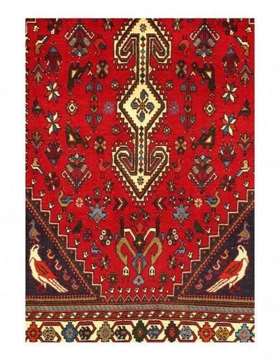 Canvello Red Fine Hand Knotted Silkroad Abadeh Rug - 3' X 5' - Canvello