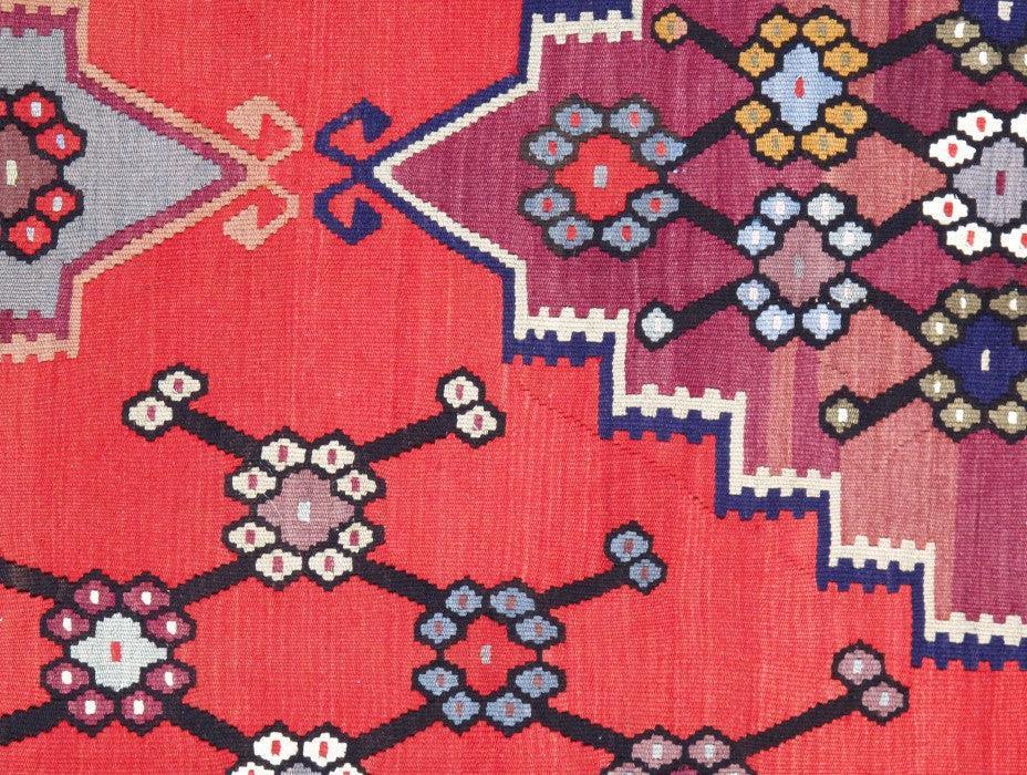 Canvello Red Fine Hand knotted Turkish kilim - 6'11'' X 10' - Canvello