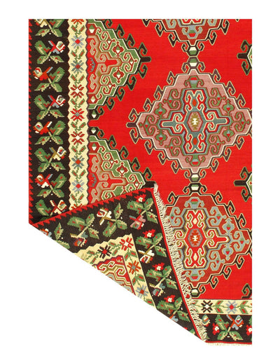 Canvello Red Fine Hand knotted Turkish Kilim 6'11'' X 9'11'' - Canvello