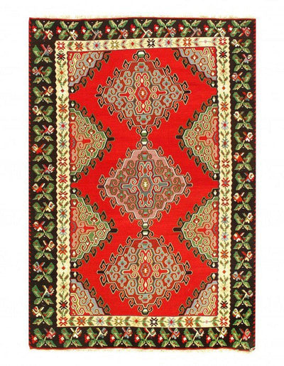 Canvello Red Fine Hand knotted Turkish Kilim 6'11'' X 9'11'' - Canvello