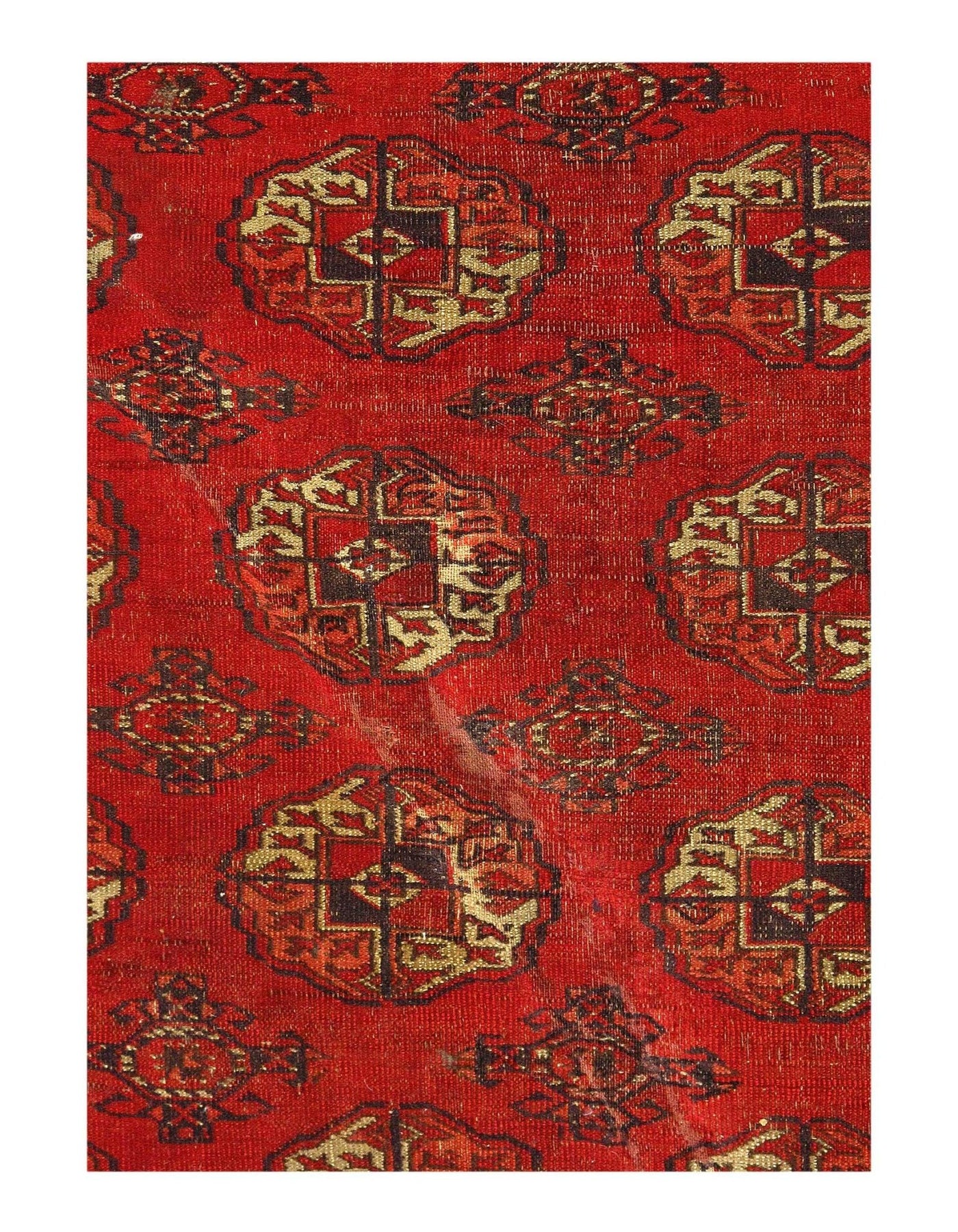 Canvello Red Fine Hand Knotted Vintage Bokhara Rug 3'8'' X 5' - Canvello