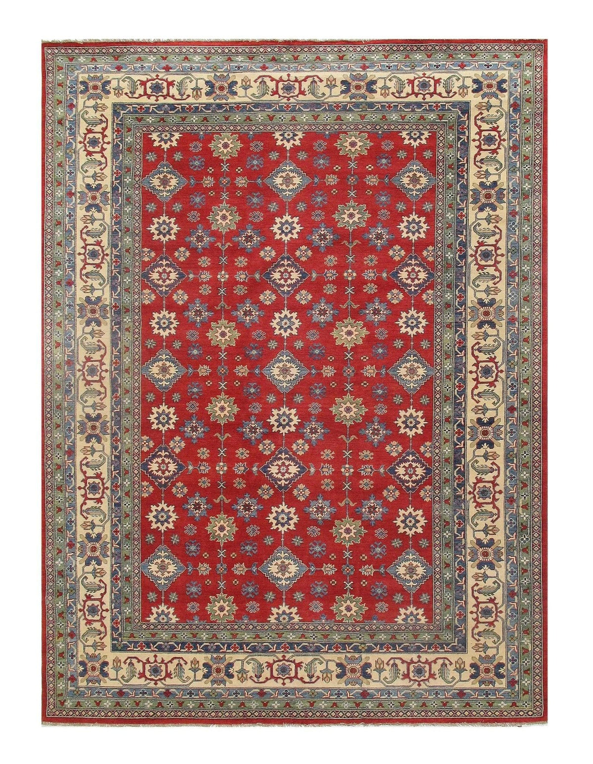 Alfombra roja fina Kazak Canvello - 10' x 13'