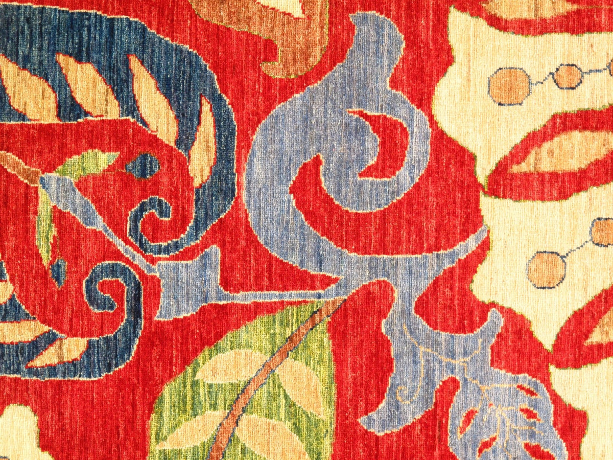Canvello Red fine Suzani Rug - 8' x 11' - Canvello