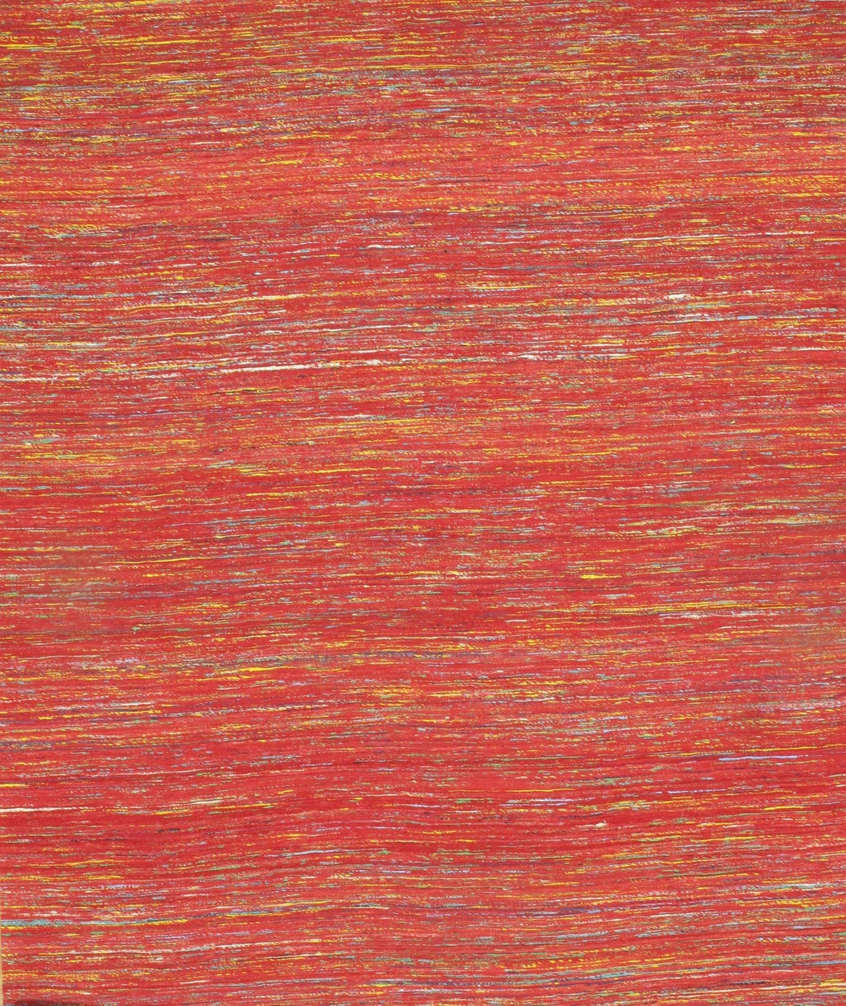 Seda sari con mechones de tejido plano rojo - 6' X 9' - 9' X 12'