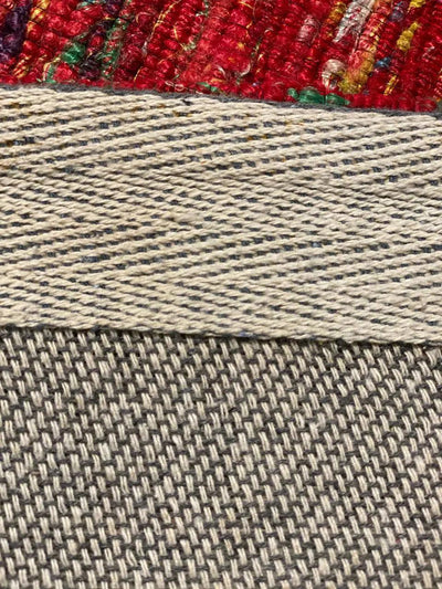 Red Flat-weave Tufted Sari Silk - 6' X 9' - 9' X 12'