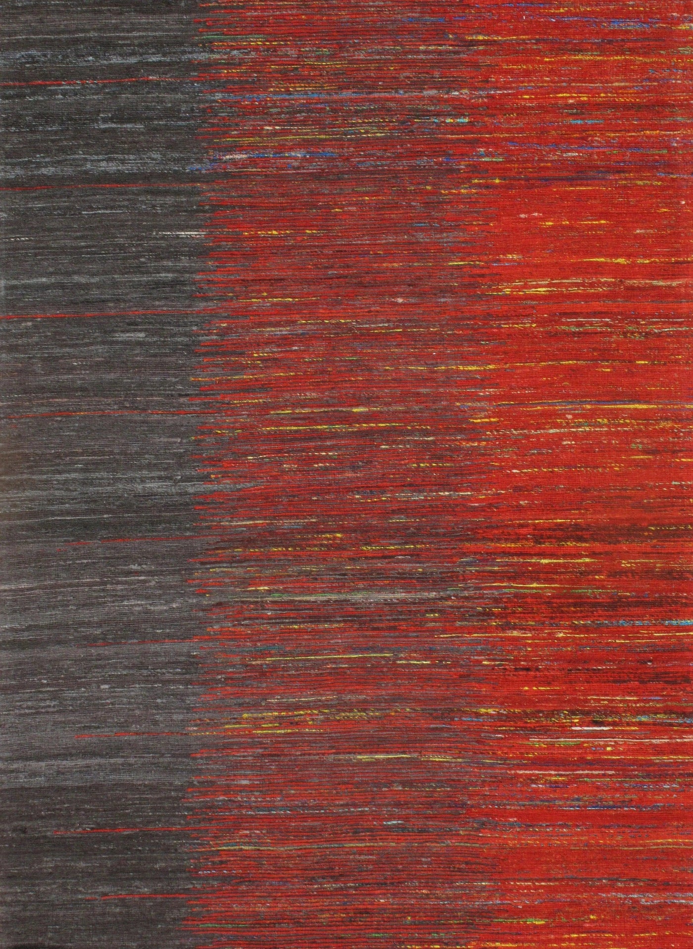 Red Flat-weave Tufted Sari Silk Rug - 5' X 8'