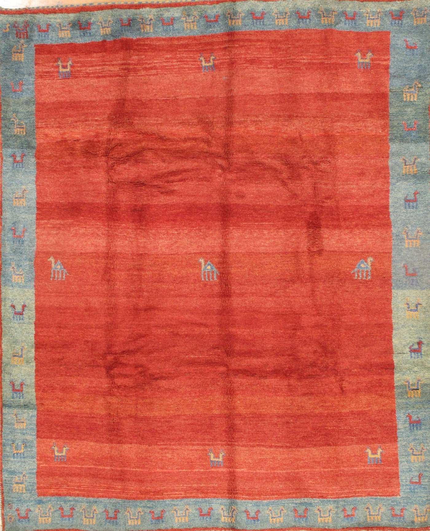 Canvello Red Genuine Silkroad Gabbeh Rug - 9'X11' - Canvello