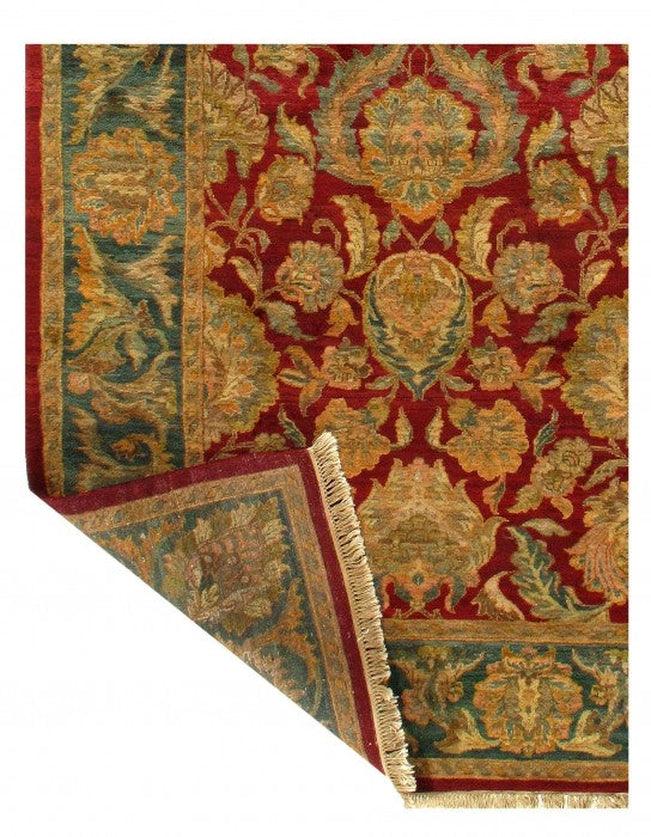 Canvello Red Hand Knotted Agra Rug - 8'1'' x 10' - Canvello