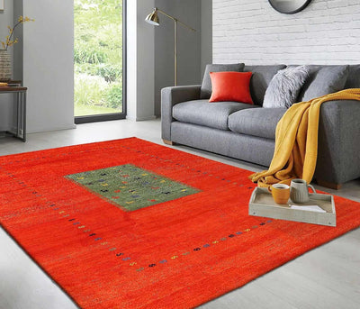 Canvello Red Hand Knotted Gabbeh - 8'7'' X 11'7'' - Canvello