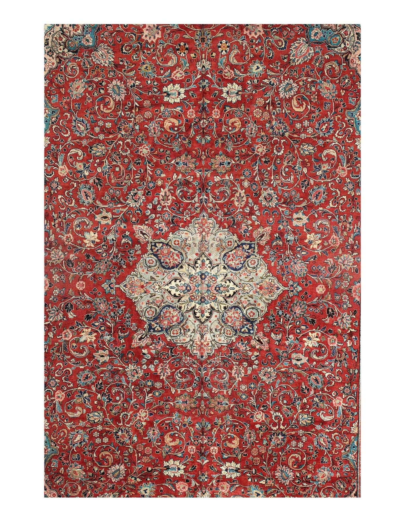 Canvello Red Hand Knotted Silkroad Mahal Rug - 12' X 18'9'' - Canvello