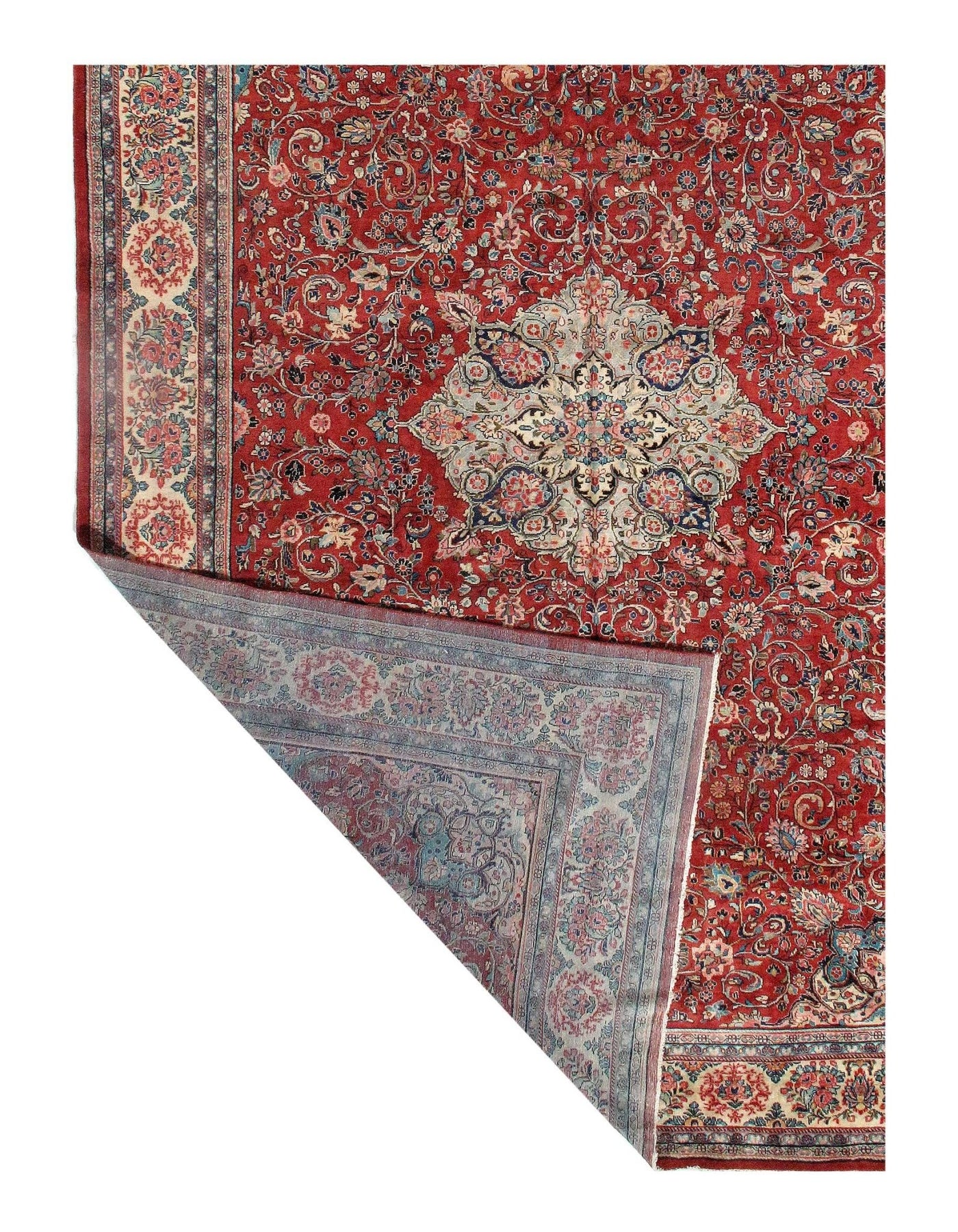 Canvello Red Hand Knotted Silkroad Mahal Rug - 12' X 18'9'' - Canvello