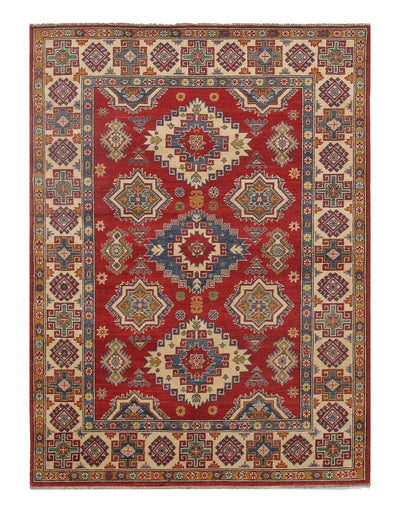 Canvello Red Kazak Design Rug - 5'1" X 6'7" - Canvello