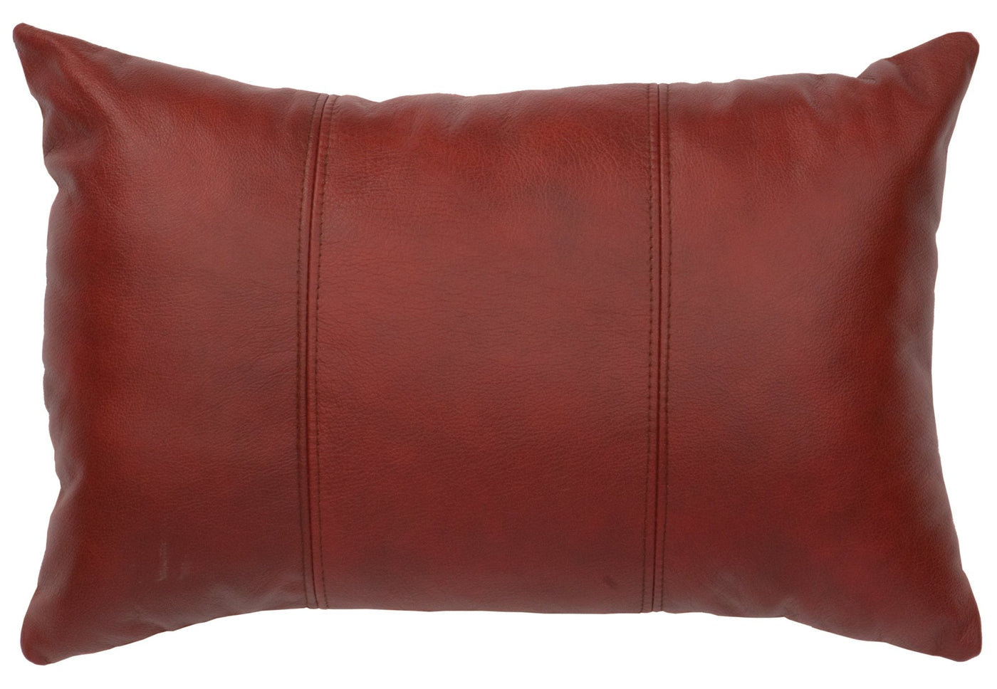 Canvello Red Leather Pillow - Fabric Back - 12"x18" - Canvello