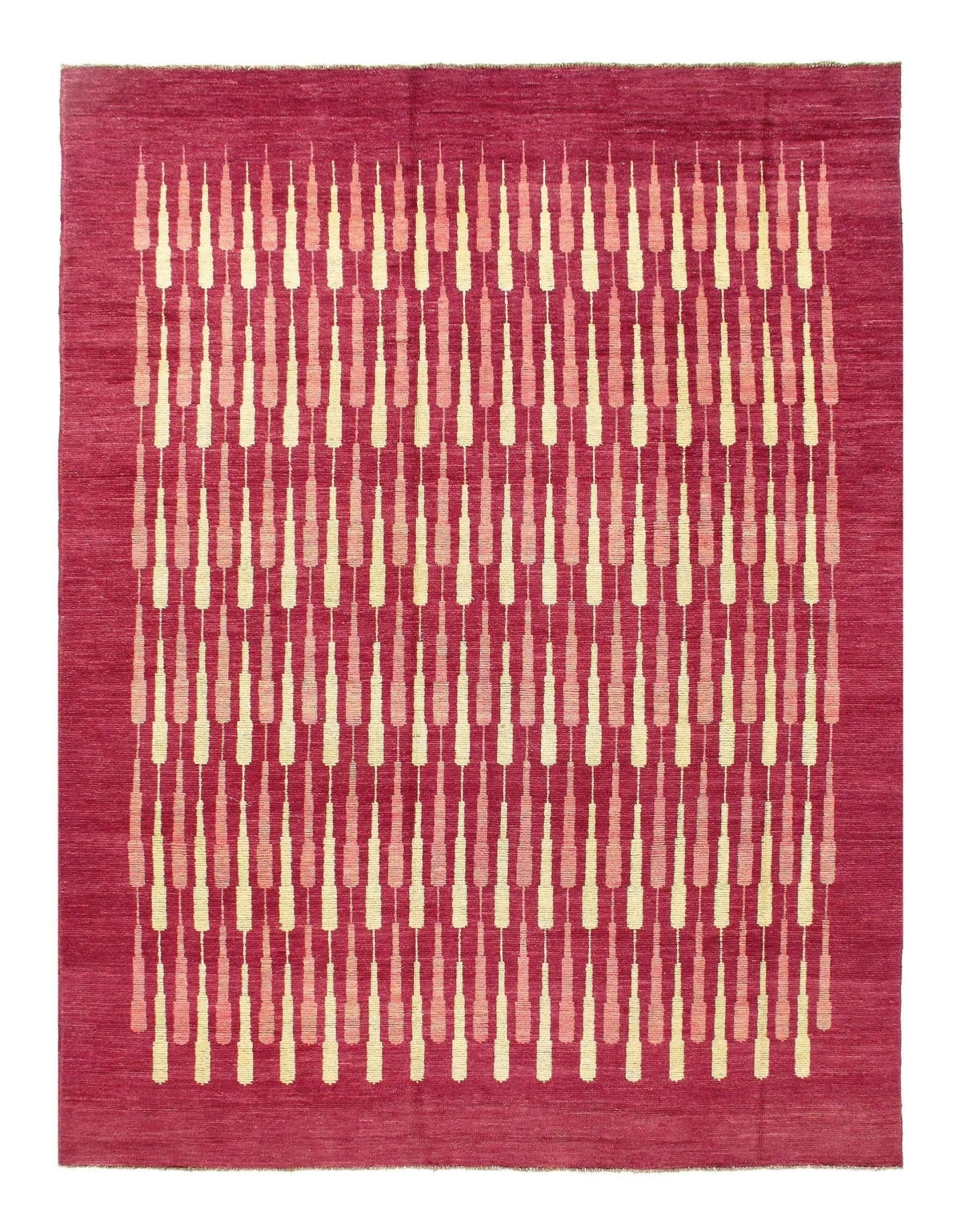 Red Designer Rug Red Modern Design Rug -7′8