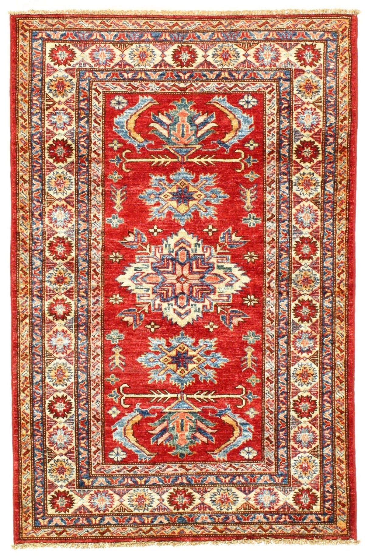 Alfombra de lana de cordero Canvello Red Pak Super Kazak - 3' X 5'