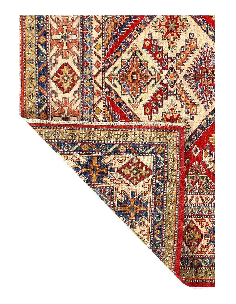 Canvello Red Pak Super Kazak Lamb's Wool Rug - 5' X 8' - Canvello